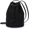 Drawstring Crossbody Bag Nylon Fabric Large Capacity Organizer Bag with Gold Tone Hardware.