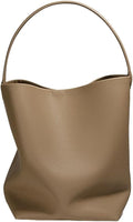Genuine Leather Shoulder Bags Ladies Large Bucket Tote Handbags Soft Working Satchel.