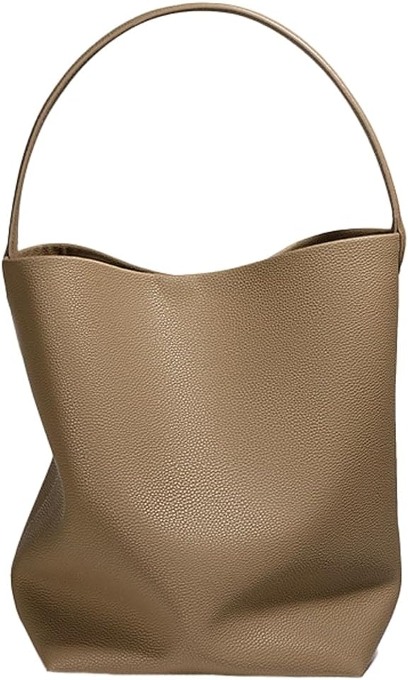 Genuine Leather Shoulder Bags Ladies Large Bucket Tote Handbags Soft Working Satchel.
