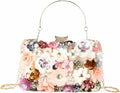Women Clutches Flower Evening Handbag Chain Strap Shoulder Bag.