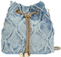 Denim Bucket Bag, Jean Crossbody Bags Drawstring Handbag.