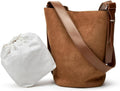 Vegan Leather Handbag Suede Bags Bucket Shoulder Bag Tote Handbag Designer Bag.