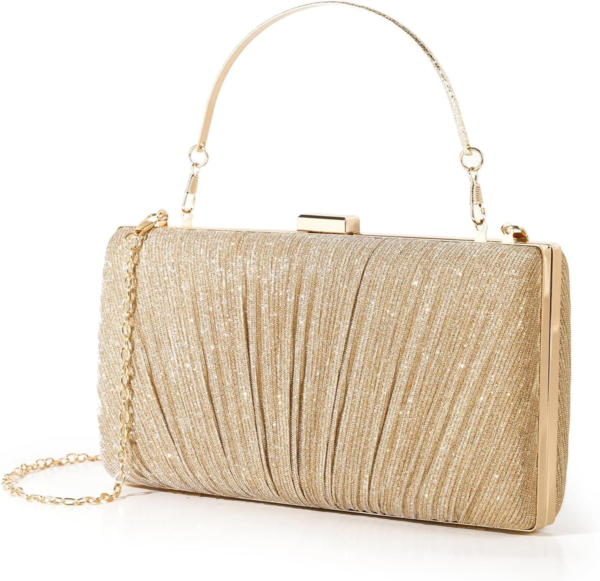 Clutch Purses for Women Pleated Evening Handbag with Chain Prom, Cocktail, and Wedding.