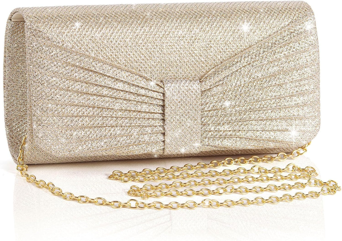 Evening Bag Clutch Purses for Women Wedding Bag Sparkling Party Handbag with Detachable Chain.
